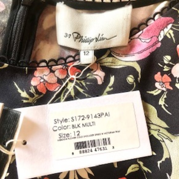 Philip Lim Cold Shoulder Silk Floral Dress - Picture 7 of 9